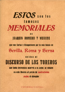 Estos Son Los Famosos Memoriales De Joaquin Romero Y Murube