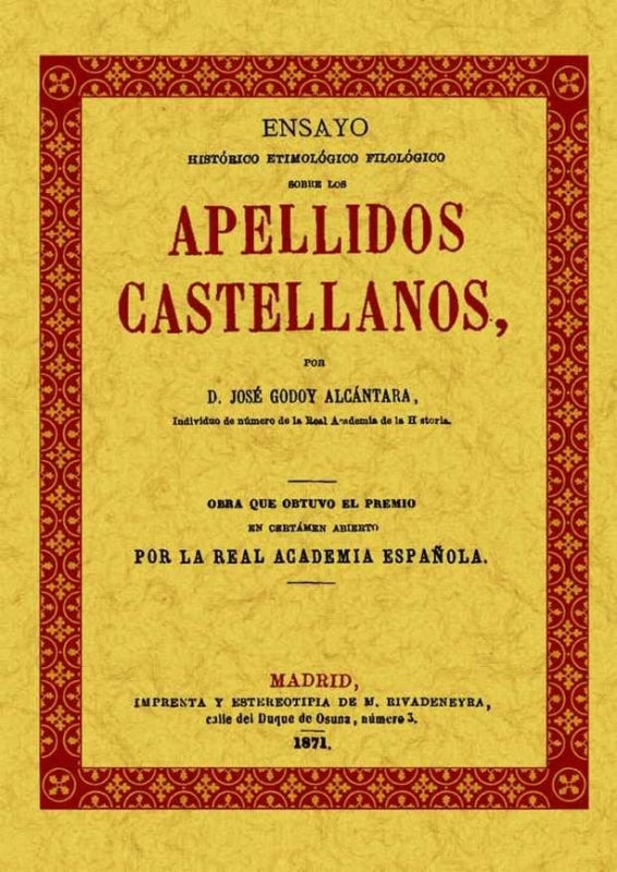 Apellidos Castellanos. Ensayo Histórico Libro