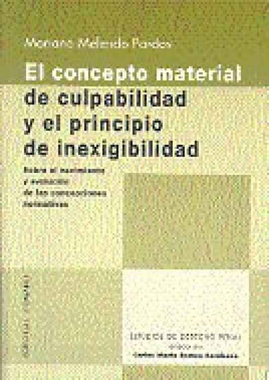 Concepto Material De Culpabilidad El Libro