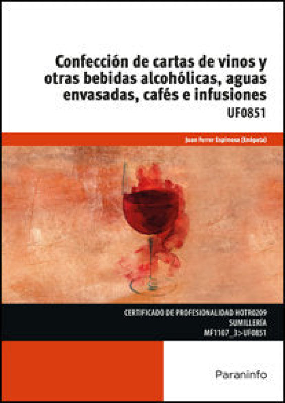 Confección De Cartas Vinos Y Otras Bebidas Alcohólicas Aguas Envasadas Cafés E Infusiones Libro