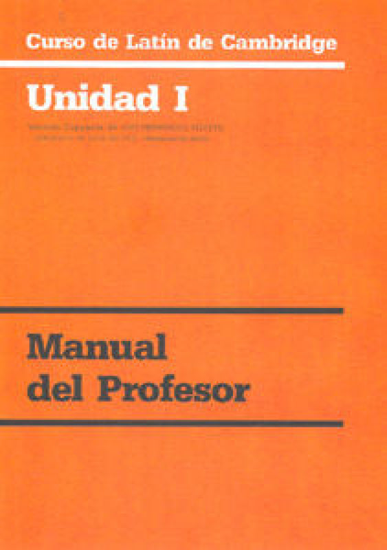 Curso De Latín Cambridge Libro Del Profesor Unidad I