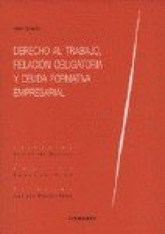 Derecho Al Trabajo Relacion Obli Libro