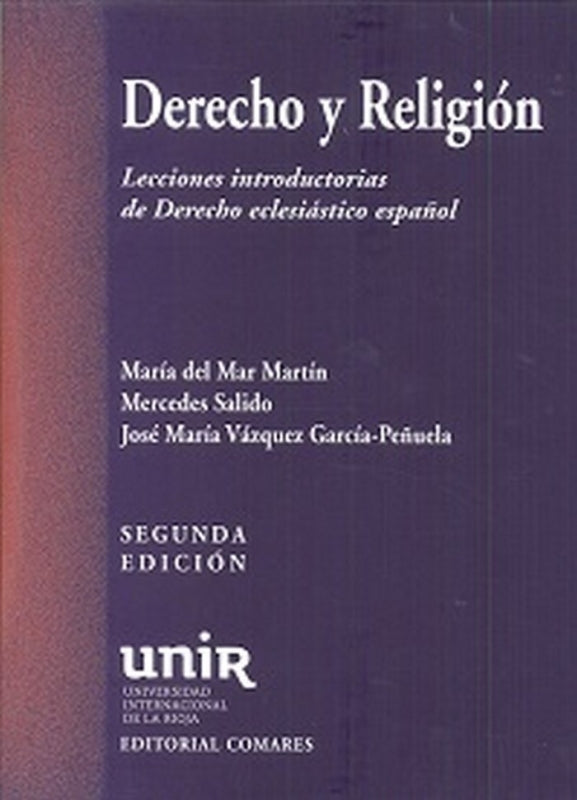 Derecho Y Religión:  Lecciones Introductorias De Derecho Eclesiástico Español Libro