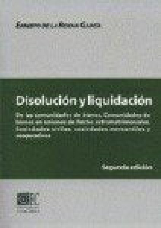 Disolucion Y Liquidacion 2ªEd Libro