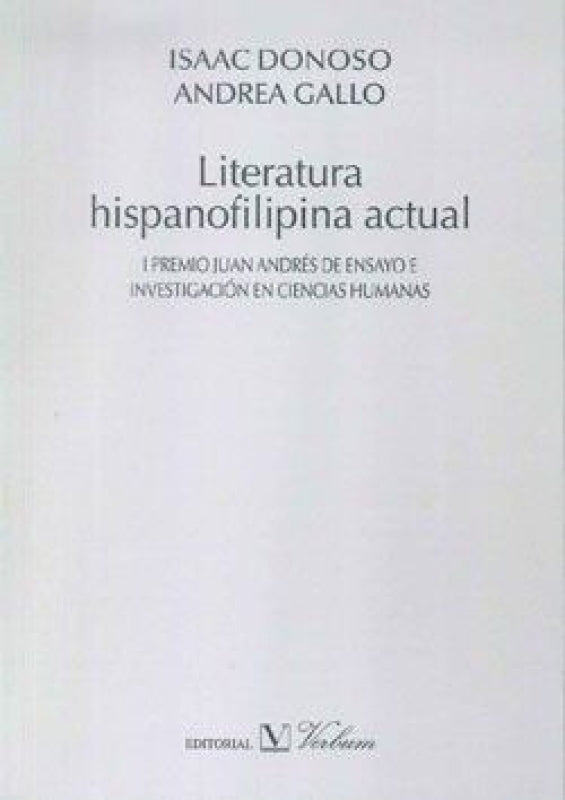 Literatura Hispanofilipina Actual Libro