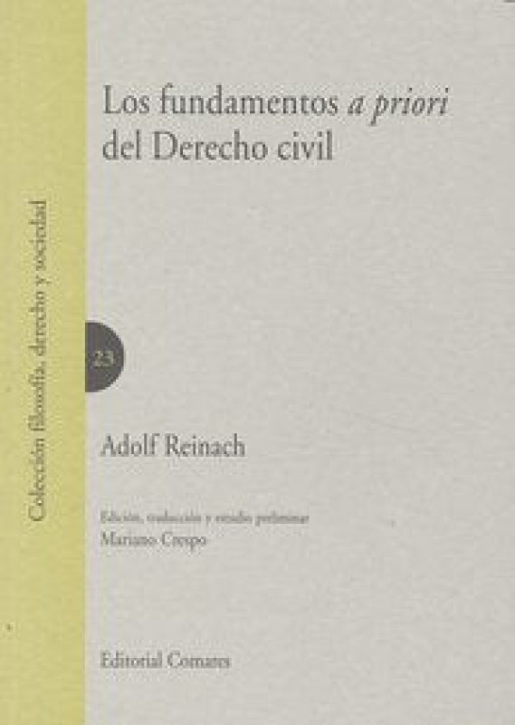 Los Fundamentos A Priori Del Derecho Civil. Libro