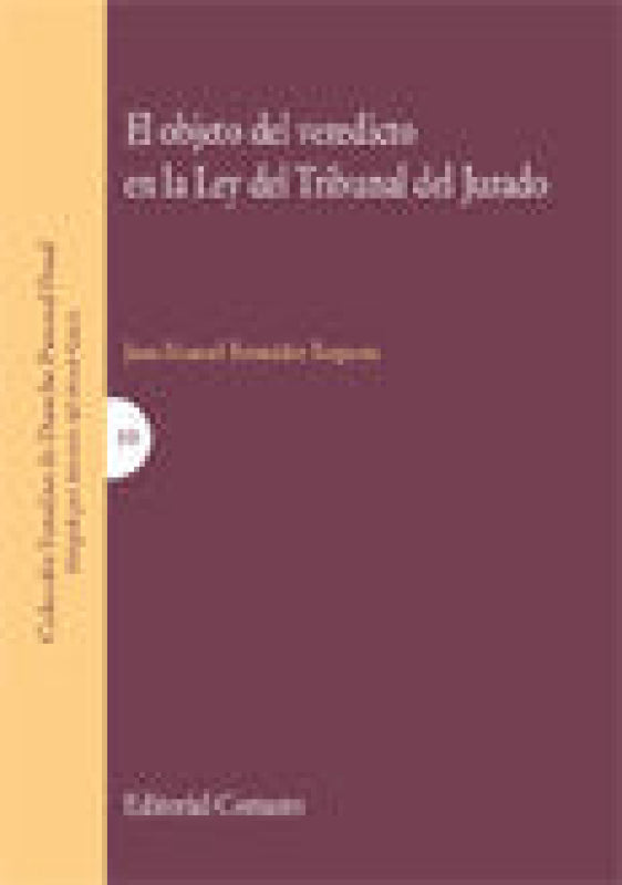 Objeto Del Veredicto En La Ley Organica 5/1995 De 22 Mayo Tribunal Jurado El Libro