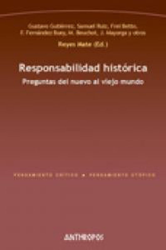 Responsabilidad Historica Libro