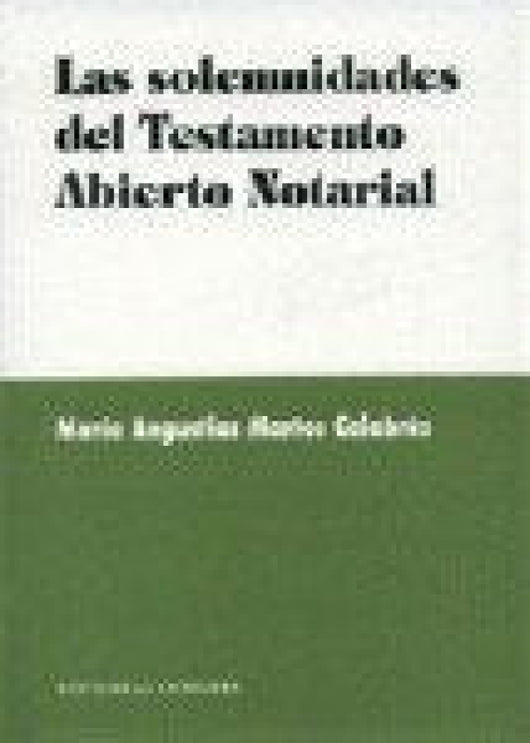 Solemnidades Del Testamento Las Ab Libro