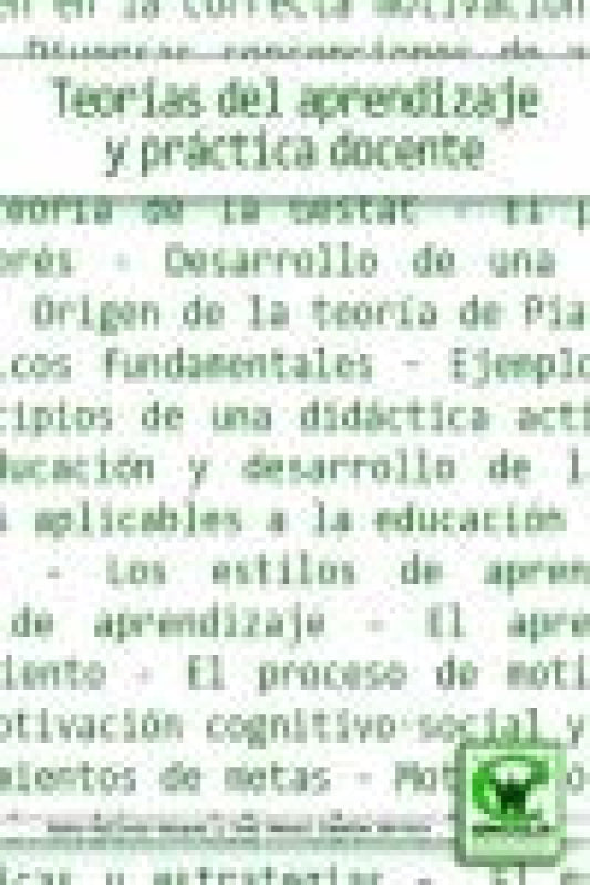 Teorõas Del Aprendizaje Y Pràctica Docente Libro