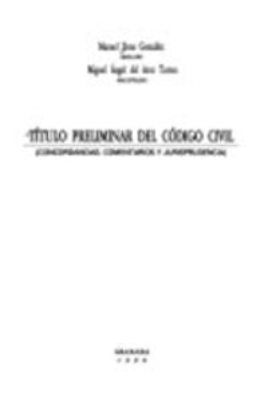 Titulo Preliminar Del Codigo Civil Libro