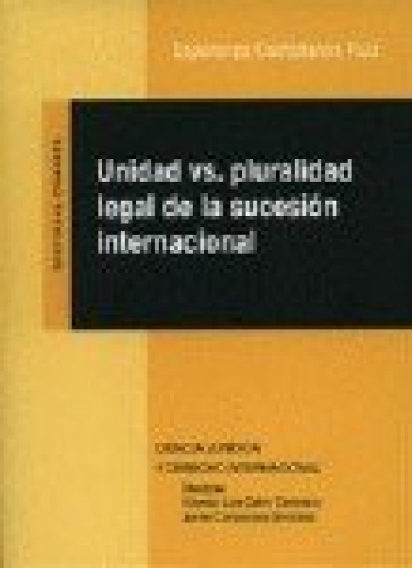 Unidad Vs. Pluralidad Legal De Suc Libro